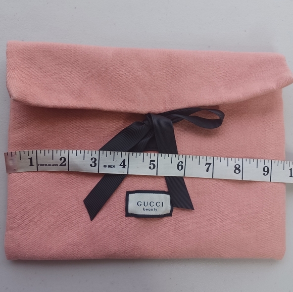 Gucci Pink 100% Linen Beauty Pouch - Picture 6 of 12